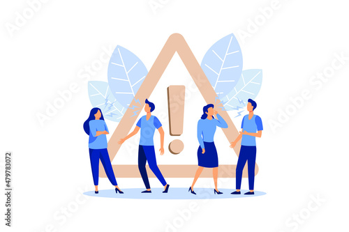 disconnection from the Internet, unavailable, few people get angry, an error occurred flat vector illustration 