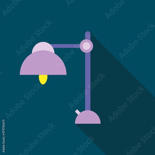 Lamp, flat icon isolated, Very Peri