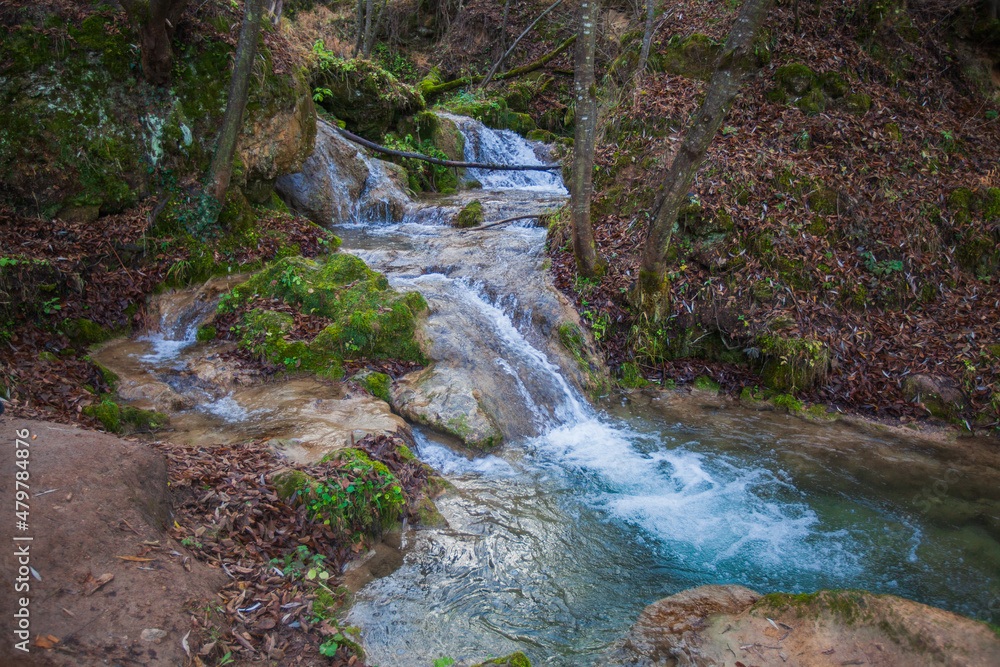 Beautiful forest waterfall, autumn day. Gostilje waterfall at mountain Zlatibor, Serbia. Beautiful forest waterfall, autumn day. Gostilje waterfall at mountain Zlatibor, Serbia.
