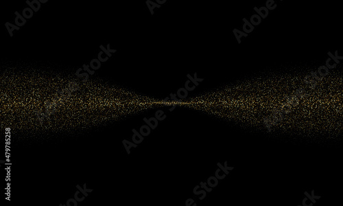 Fotografia, Obraz Gold sparkles on dark abstract background, golden dust stream, design element