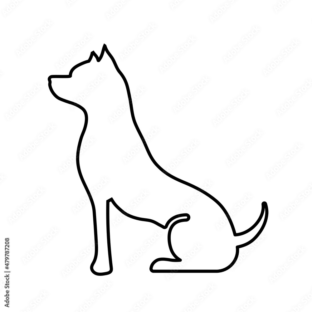 simple dog linear, vector illustration 