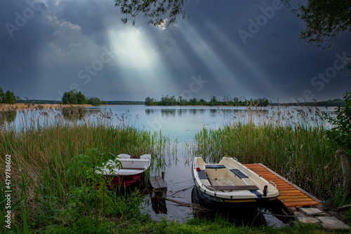 Fototapeta Naklejka Na Ścianę i Meble -  Boote im See in Masuren