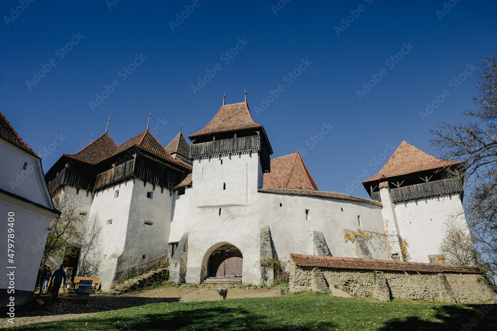 The Viscri fortified church, a Lutheran fortified church in Viscri, Brasov County, in the Transylvania region of Romania.