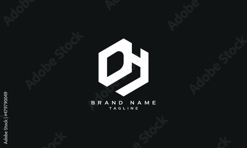 DH, HD, Abstract initial monogram letter alphabet logo design
