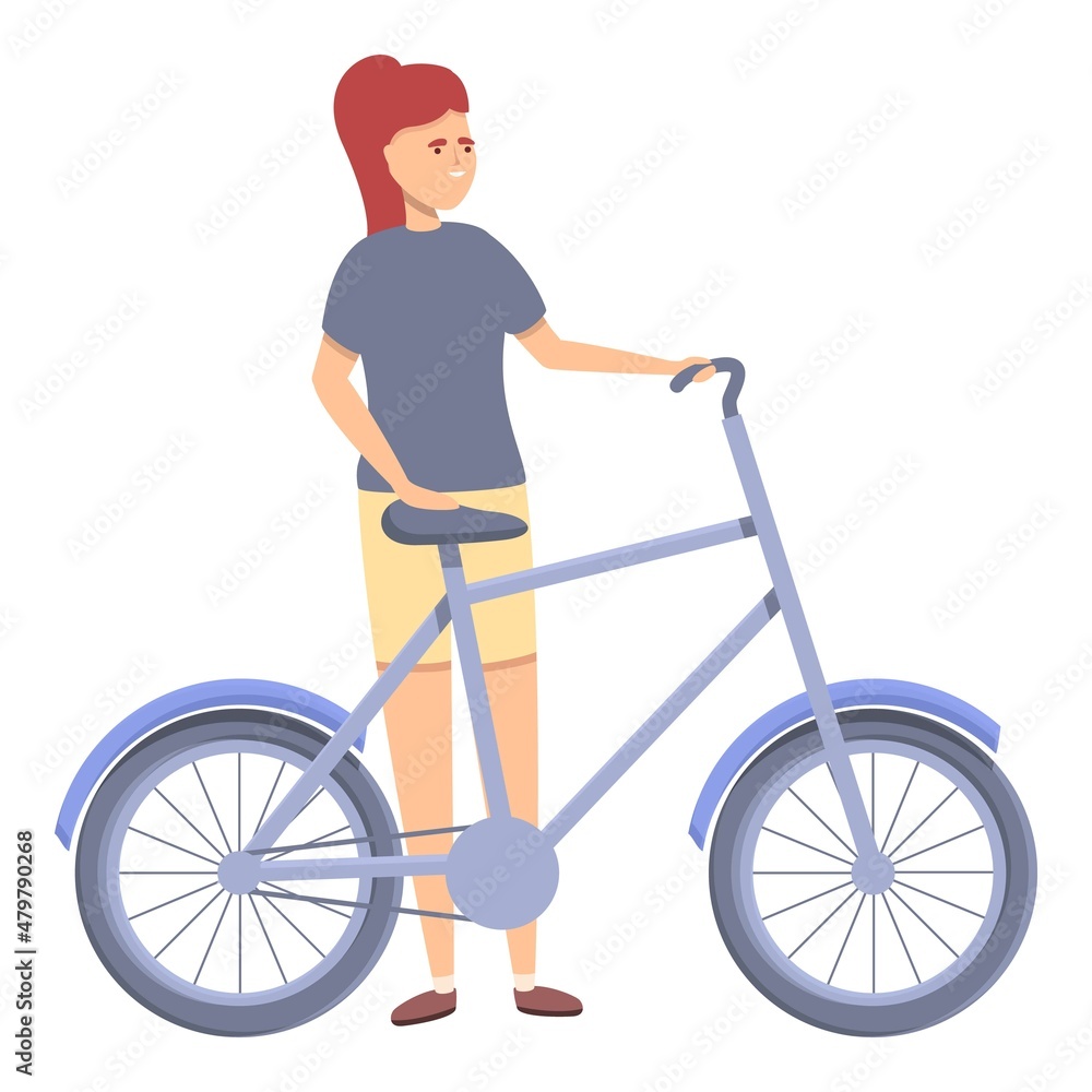 Bicycle teacher icon cartoon vector. Autumn travel. Sport character Bicycle teacher icon cartoon vector. Autumn travel. Sport character