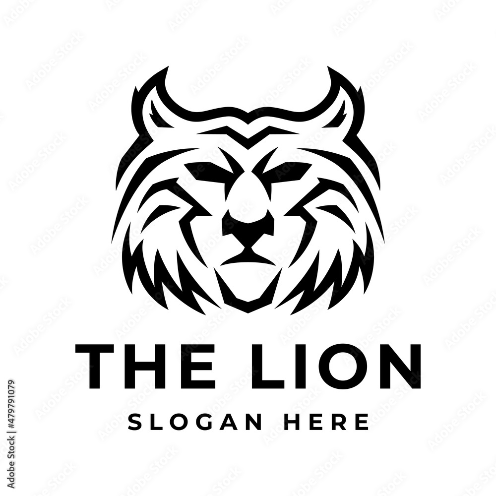 Black Lion Head Logo Design Template Black Lion Head Logo Design Template