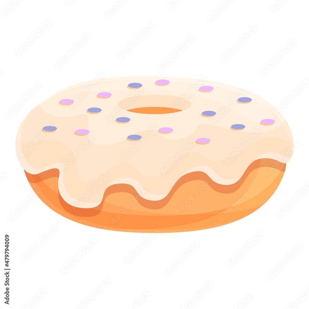 Donut food icon cartoon vector. Sugar cake. Sweet cream Donut food icon cartoon vector. Sugar cake. Sweet cream