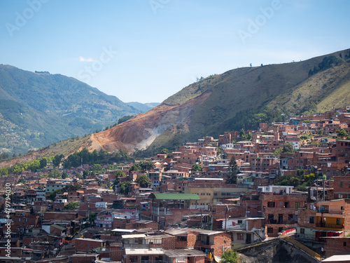 View of Medellin City from the Cable Car, the Houses, the Poverty seen From another Point of View