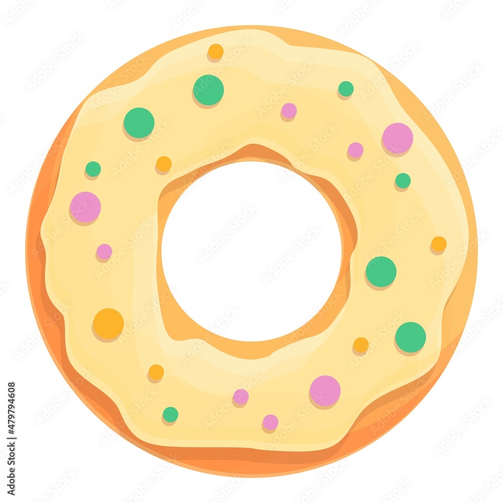 Bakery donut icon cartoon vector. Sugar cake. Sweet food Bakery donut icon cartoon vector. Sugar cake. Sweet food