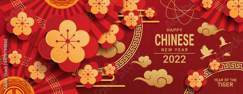Valokuva happy chinese new year 2022 banner design