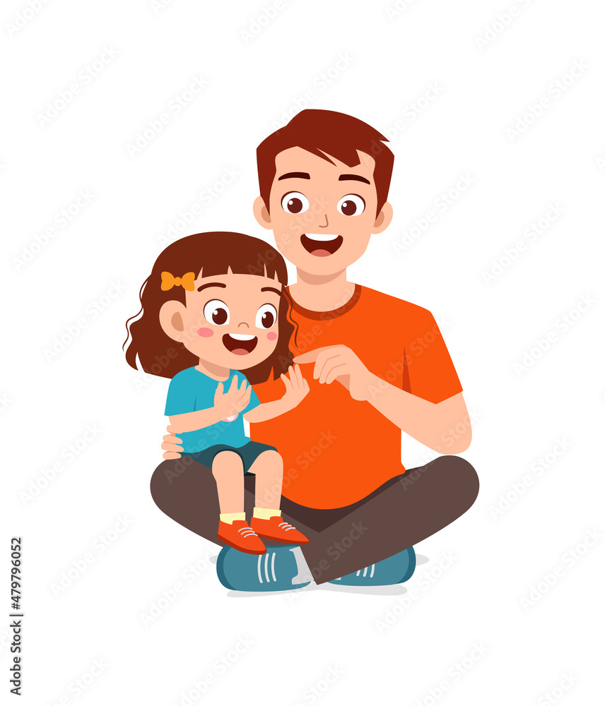 cute little girl study math with father cute little girl study math with father