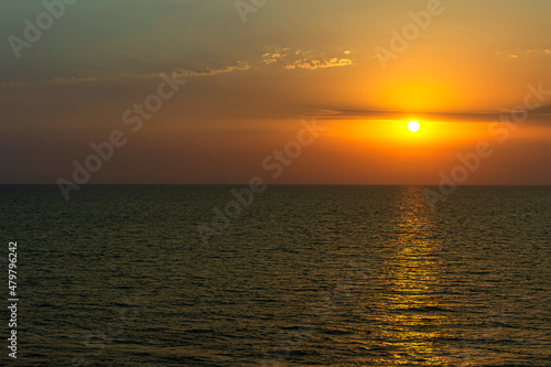 Beautiful summer sunset on the sea. Sea landscape. © sergofan2015