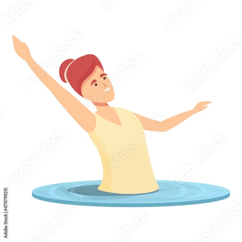 Swim diving icon cartoon vector. Synchronized swimming. Sport ballet