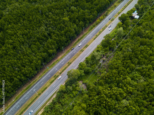 high angle view of road in Phang-nga