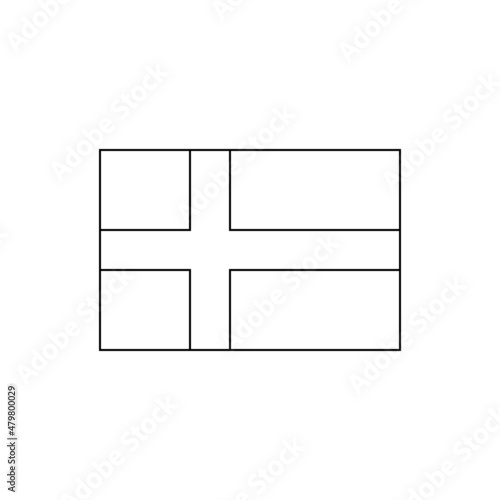 Black outline flag of Sweden.Thin line icon