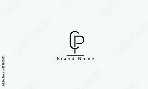 CP PC C P abstract vector logo monogram template