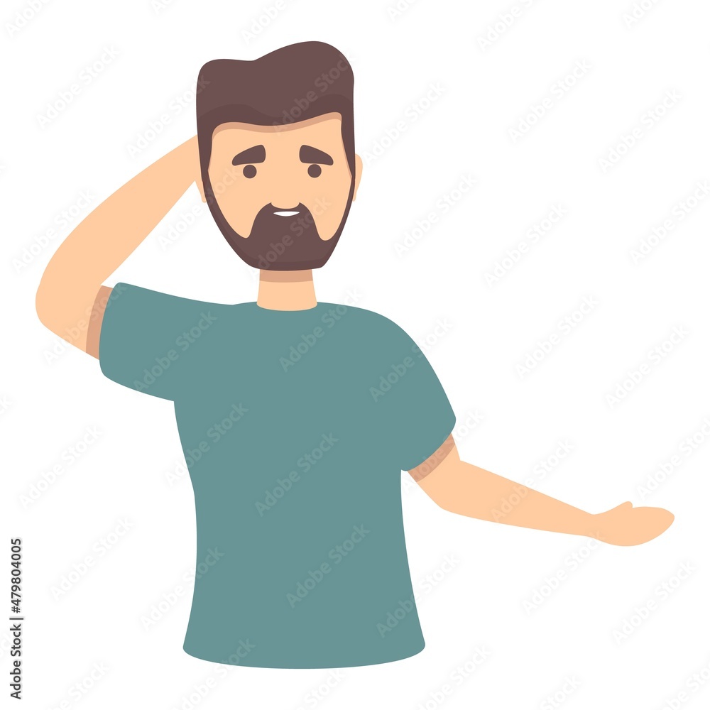 Man memory icon cartoon vector. Alzheimer dementia. Positive face Man memory icon cartoon vector. Alzheimer dementia. Positive face