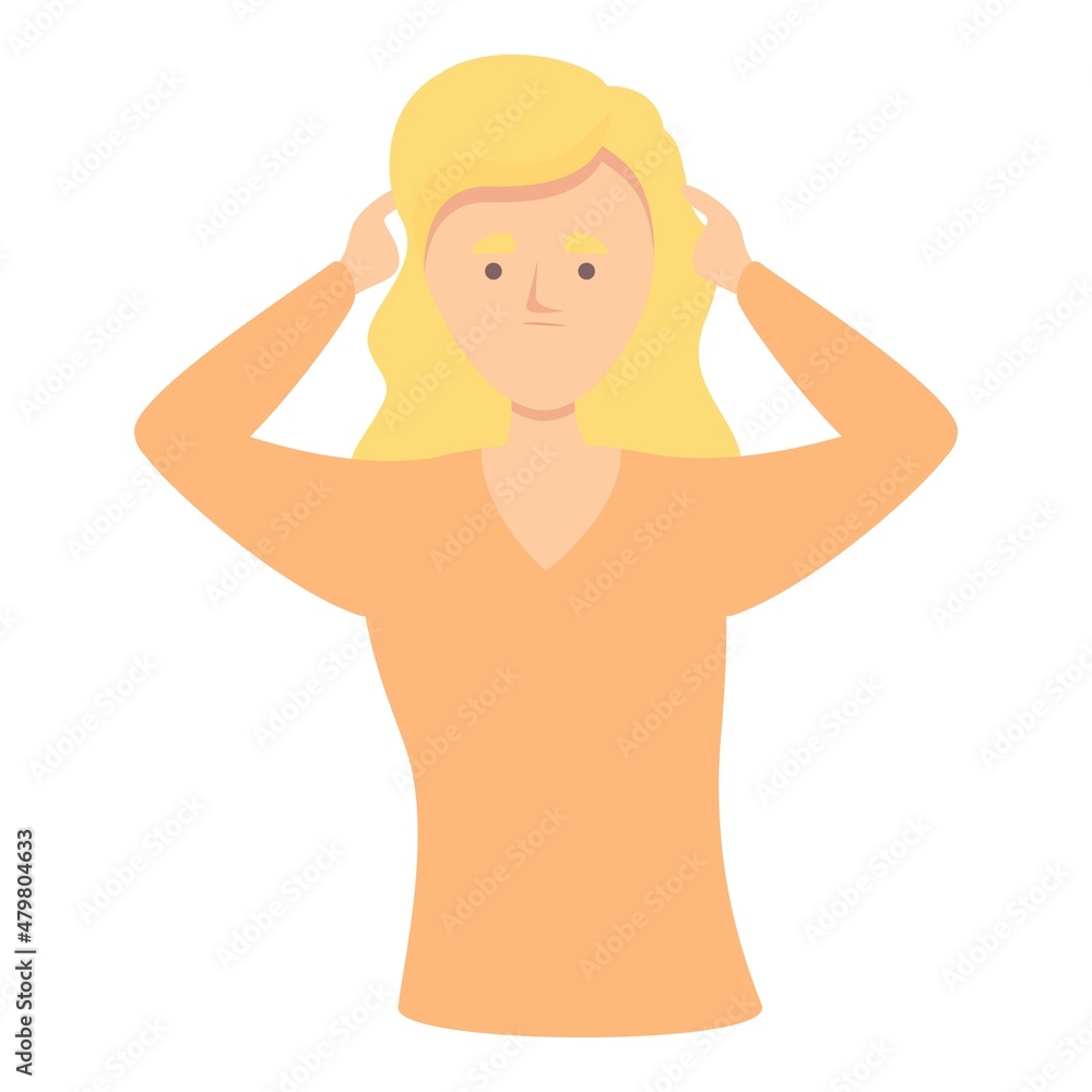 Memory disease icon cartoon vector. Woman dementia. Positive care Memory disease icon cartoon vector. Woman dementia. Positive care