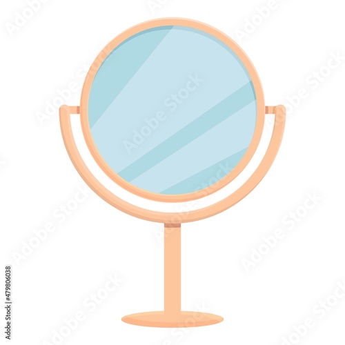 Room mirror icon cartoon vector. Hand frame. Small antique mirror