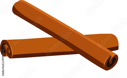 cinnamon stick isolated on white background, vector illustration, symbol of spice, element for design and icon