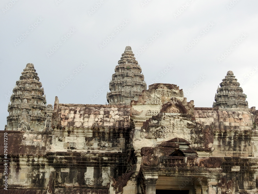 The temple ruins of Angkor Wat in Siem Reap Province, Cambodia.  