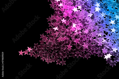 Glitter stars on black
