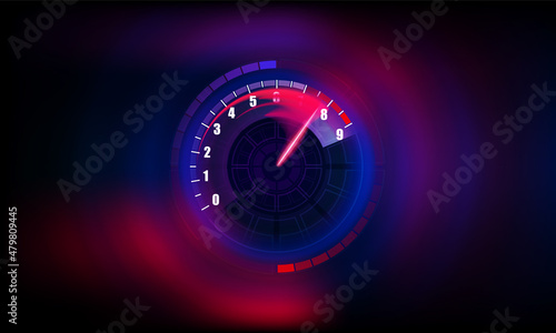 Speedometer speed car auto dashboard design. Speed meter abstract technology and Download progress bar or round indicator of web speed vector design