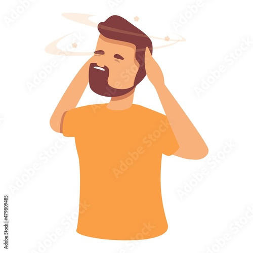Brain epilepsy icon cartoon vector. Sick pain. Dizzy pain