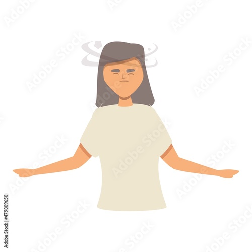 Head neurosurgery icon cartoon vector. Brain pain. Cold dizzy