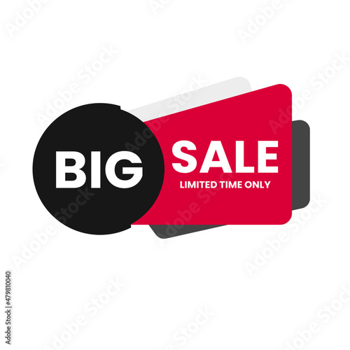 Sale banner template design, Big sale limited time only, end of season special offer banner on white