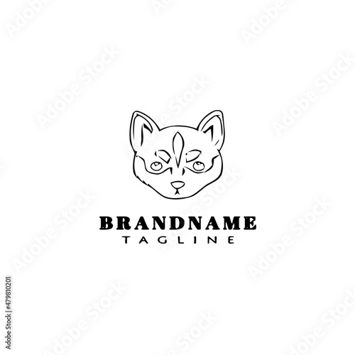 cute dog logo cartoon icon design black isolated vector illustration © darul