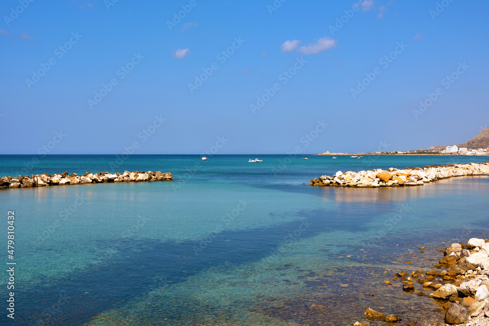 Fototapeta premium landscape on the sea in trapani Sicily Italy