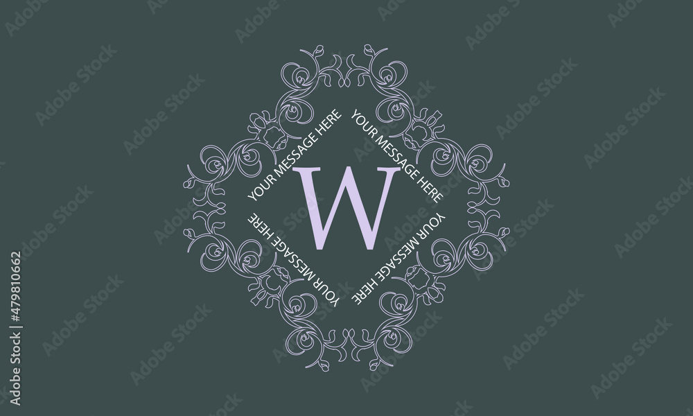 Monogram template with the initials W. Exquisite logo for cafes, bars, restaurants, invitations. Business style and brand of the company. Vector. Monogram template with the initials W. Exquisite logo for cafes, bars, restaurants, invitations. Business style and brand of the company. Vector.