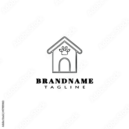 pet home cartoon logo template icon design black isolated vector illustration