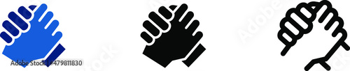 Holding hands, support icon, vector illustration