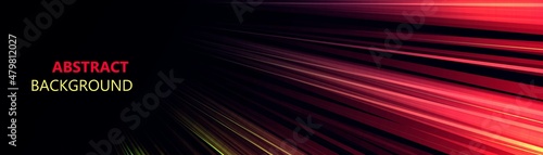 Neon abstract background with light lines. Space for the text. Northern lights. Milky Way. Flash of energy. LED strip. Refraction of light. Traces of rays. Digital technologies. Space. Vector 