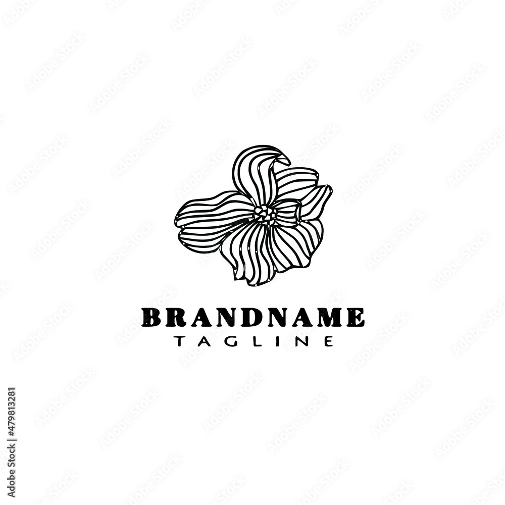 dogwood logo cartoon icon design template black isolated vector illustration