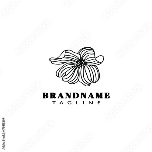 dogwood logo cartoon icon design template black isolated vector illustration