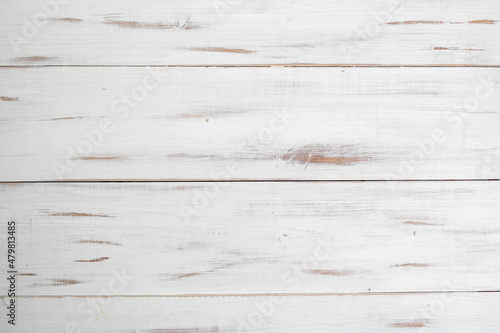 Fototapeta Naklejka Na Ścianę i Meble -  White wooden background. Top view.