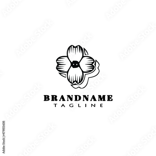 dogwood logo cartoon icon design template black isolated vector illustration