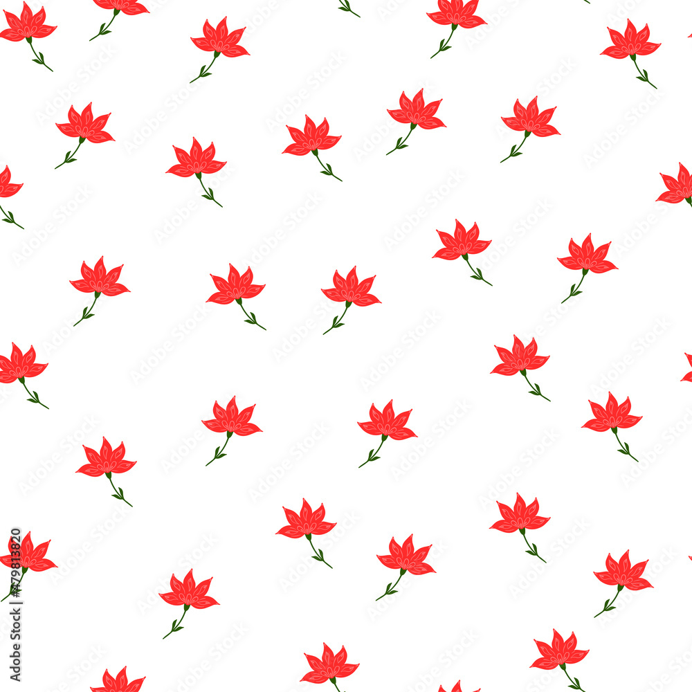 Flowers abstract seamless pattern. Hand drawn nature background. Flowers abstract seamless pattern. Hand drawn nature background.
