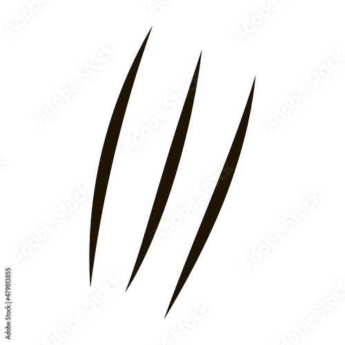 Claws scratches icon isolated on white background. Several forms nicks of wild animals.