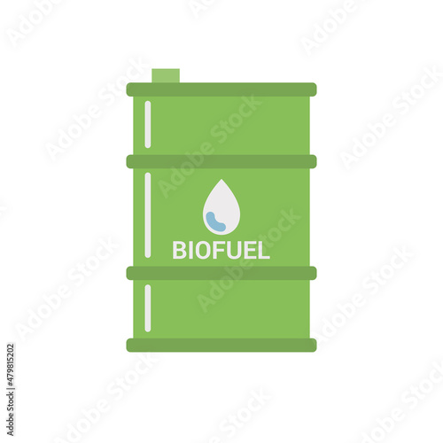 Biofuel Barrel Icon - Biomass Ethanol. Alternative Environmental Friendly Fuel. Isolated on White Background. Trendy Flat Styl