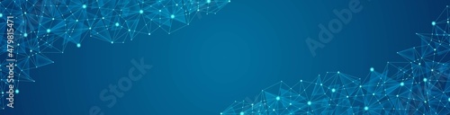 Vector abstract background, frame. Design translucent glass fragments. Pattern of triangles and grid, cells, dots. Texture connection network digital communication. Banner technologies, medicine