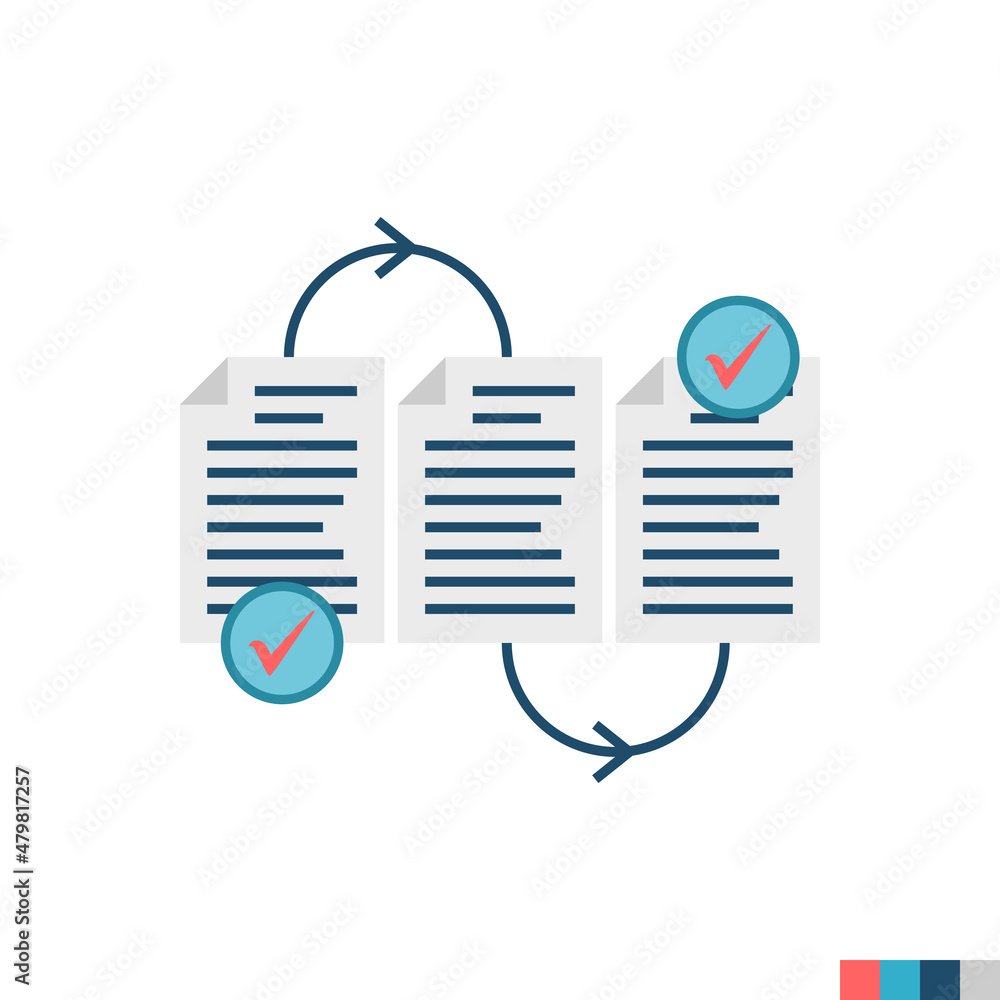 Order Records Related Flat Icon. Isolated on White Background. Trendy Flat Style Order Records Related Flat Icon. Isolated on White Background. Trendy Flat Style