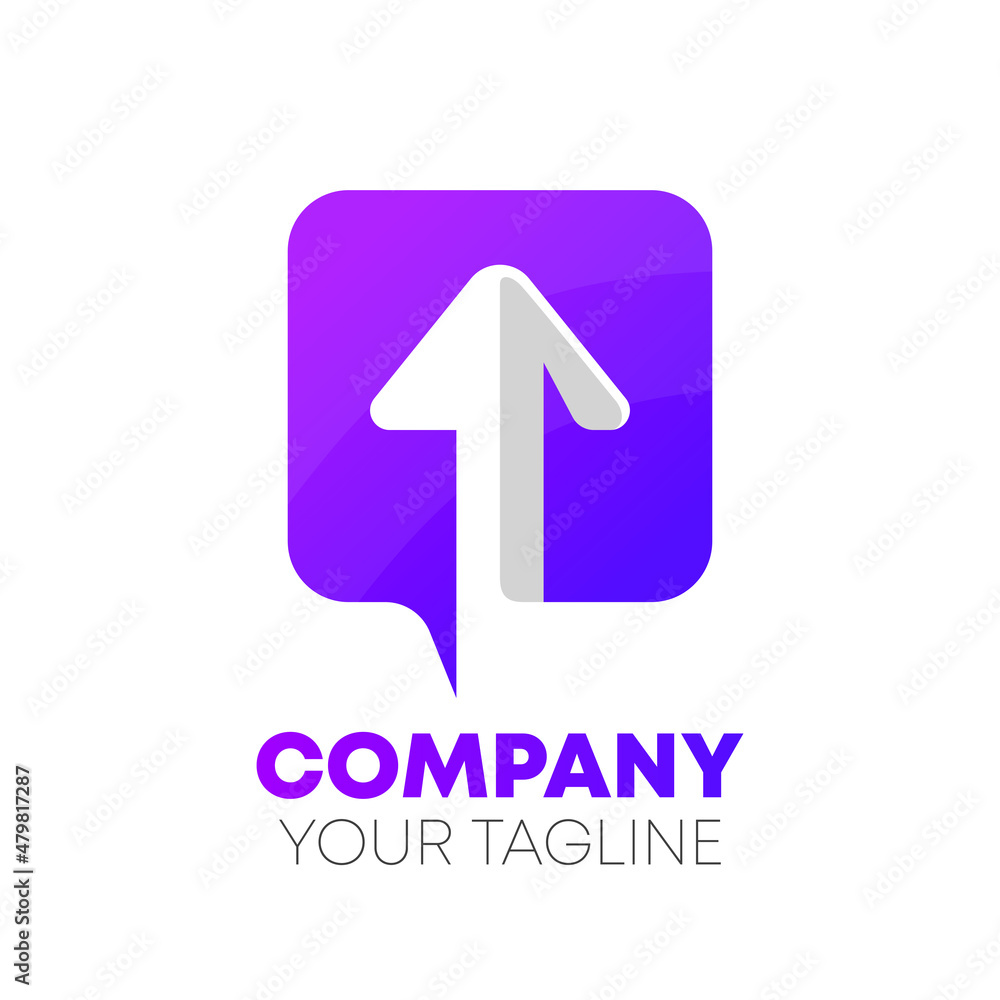 Purple Gradient Arrow Icon Design Template Purple Gradient Arrow Icon Design Template