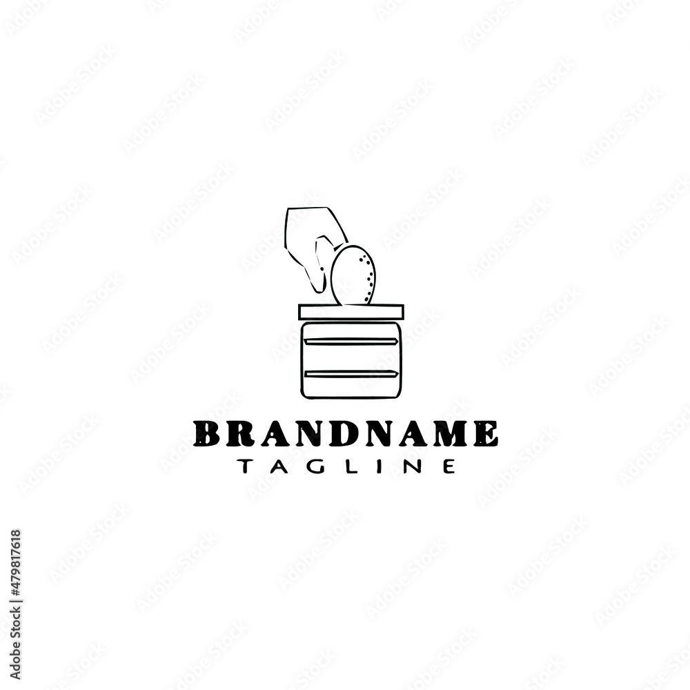 donate cartoon logo template icon design black isolated vector illustration donate cartoon logo template icon design black isolated vector illustration