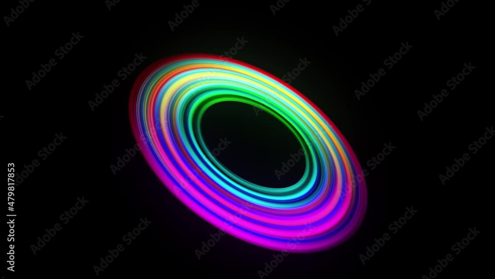 Spiral rotation of colorful fractal rays on black background. Spiral rotation of colorful fractal rays on black background.