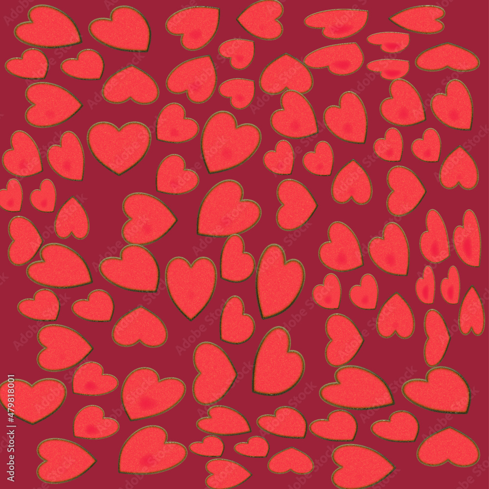 red hearts background, concept Valentine’s Day, vector red hearts background, concept Valentine’s Day, vector