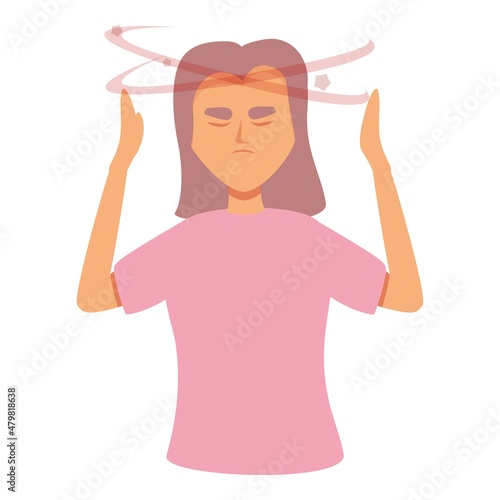 Head injury icon cartoon vector. Brain sick. Headache pain